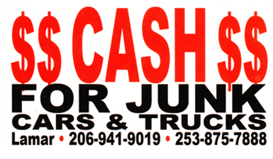 111013 cash for junk cars & trucks business card