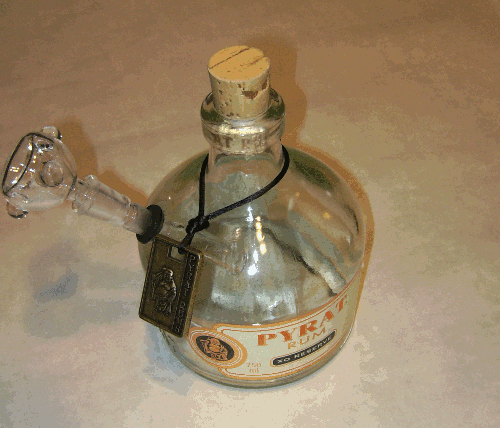 Pyrat rum bottle bong