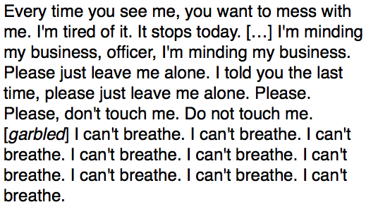 Eric Garner's last words