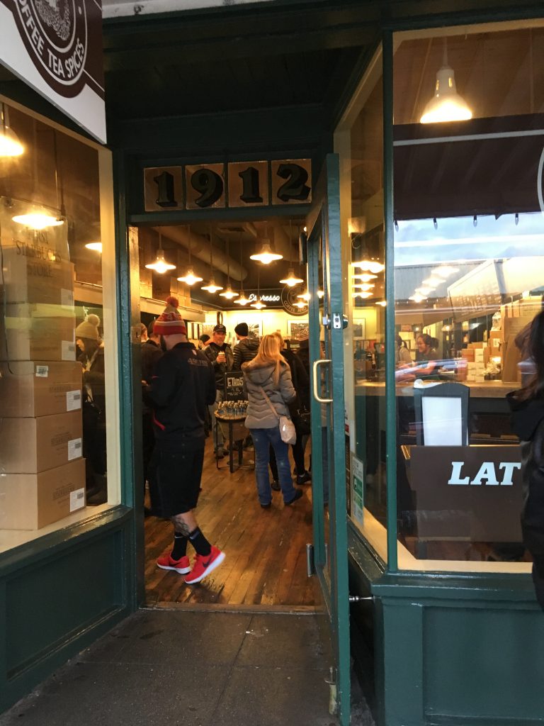 the "original" starbucks at 7:30 in the morning