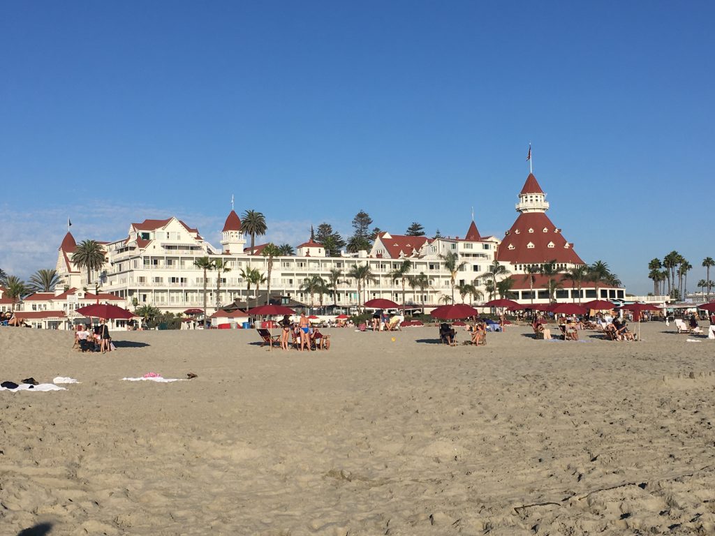 Hotel del Coronado - you see that large, famous, historic hotel over there? where we stayed is right behind it, in the Glorietta Bay Inn.